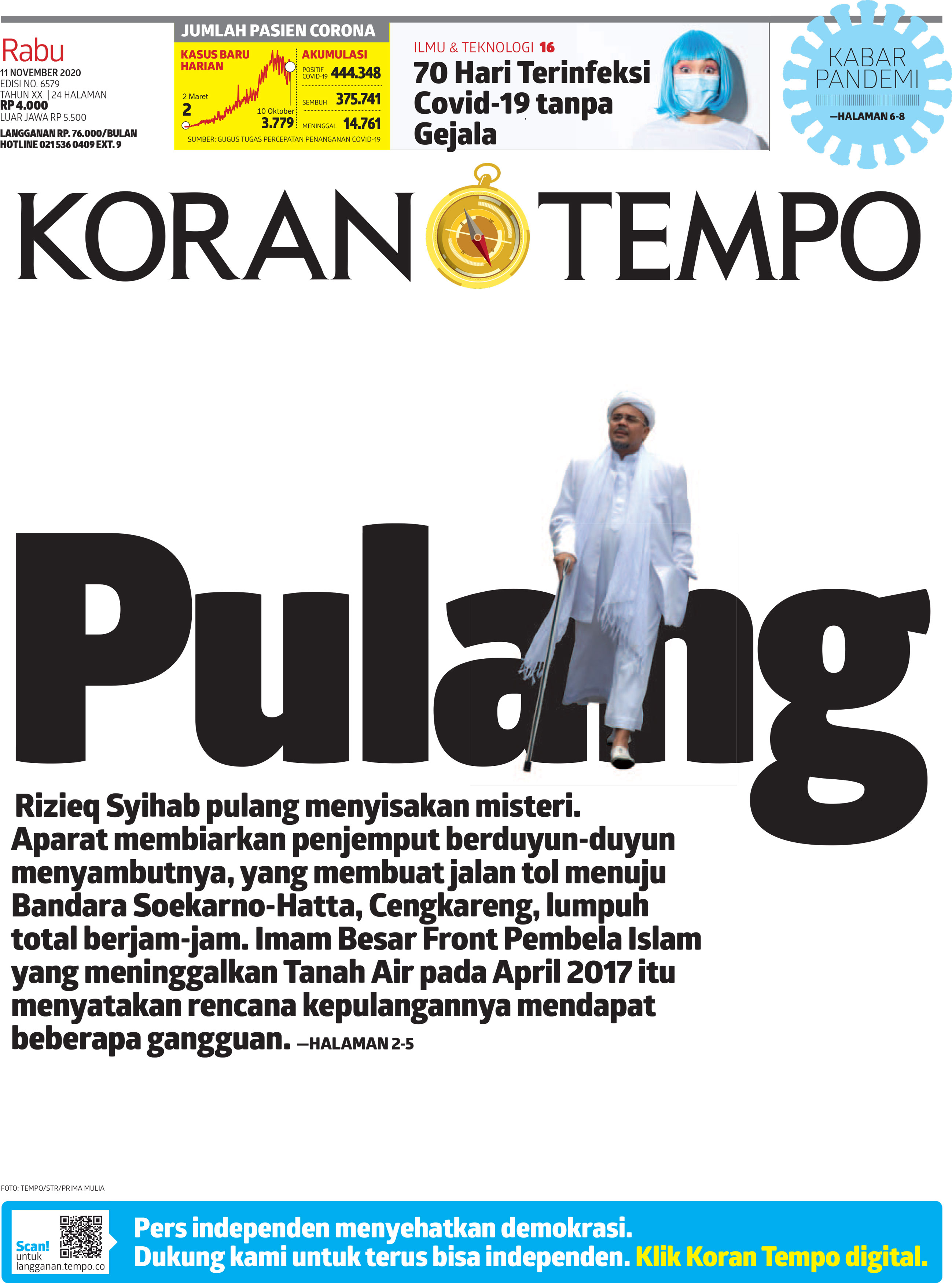 Cover Koran Tempo - Edisi 2020-11-11
