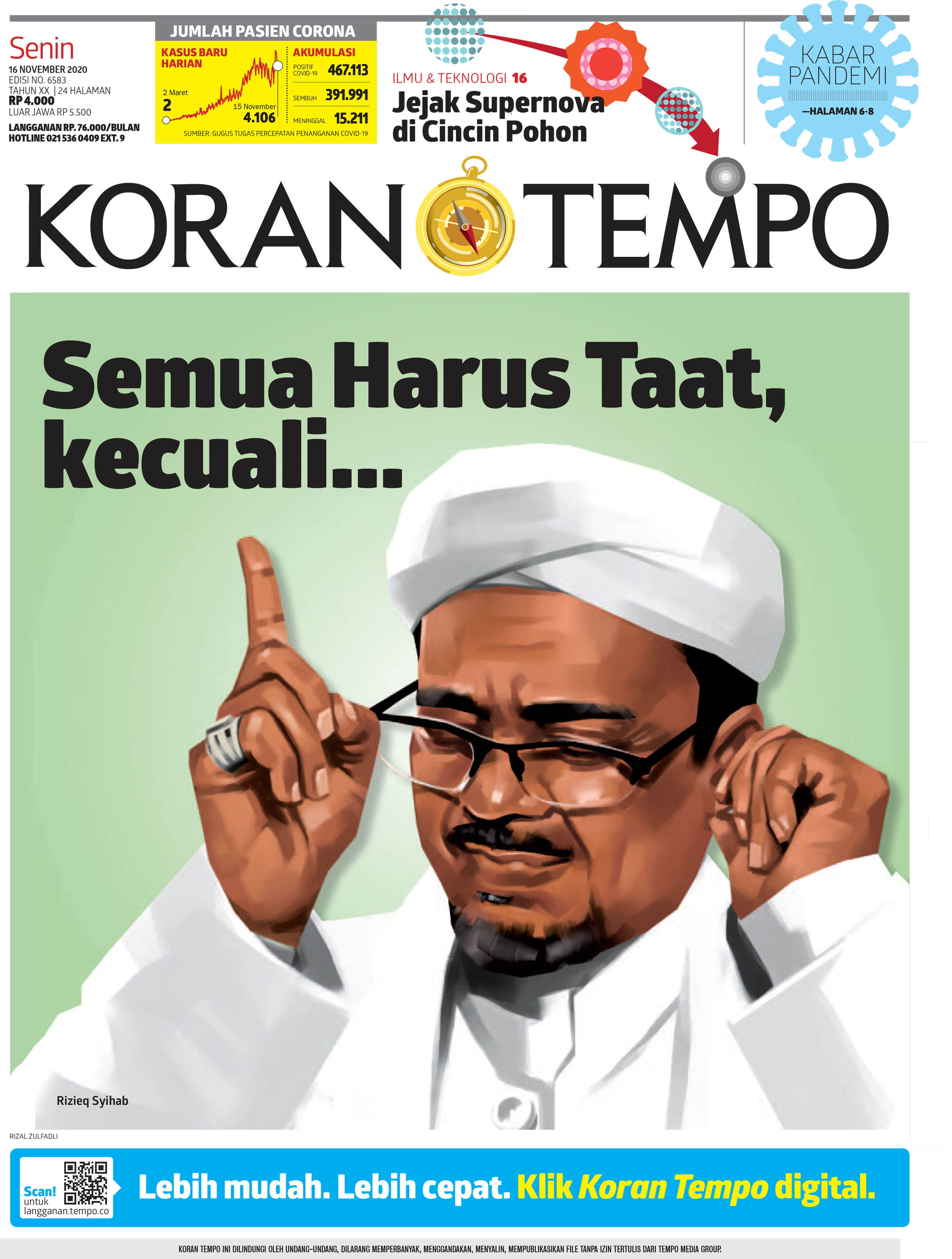 Cover Koran Tempo - Edisi 2020-11-16