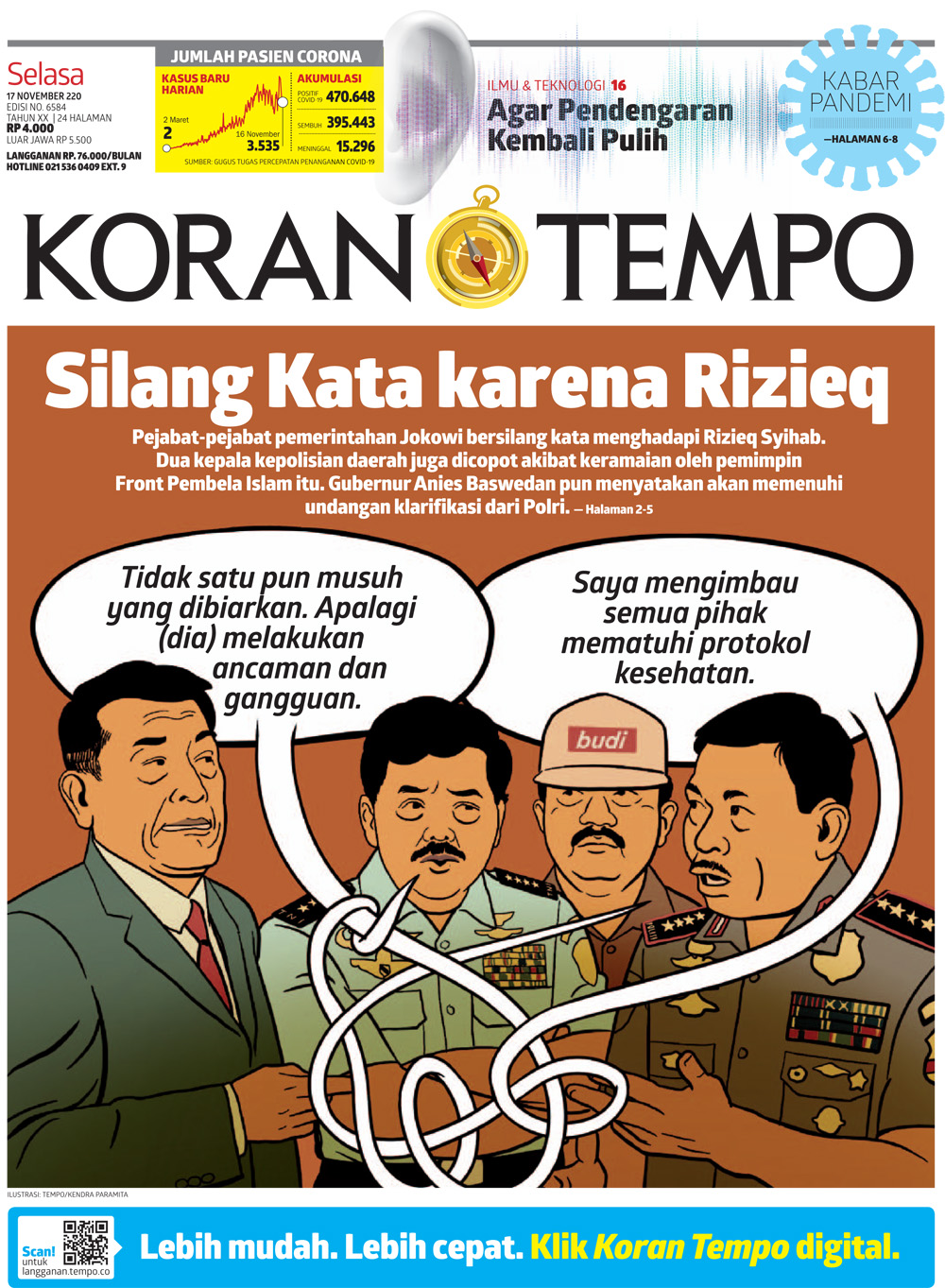 Cover Koran Tempo - Edisi 2020-11-17