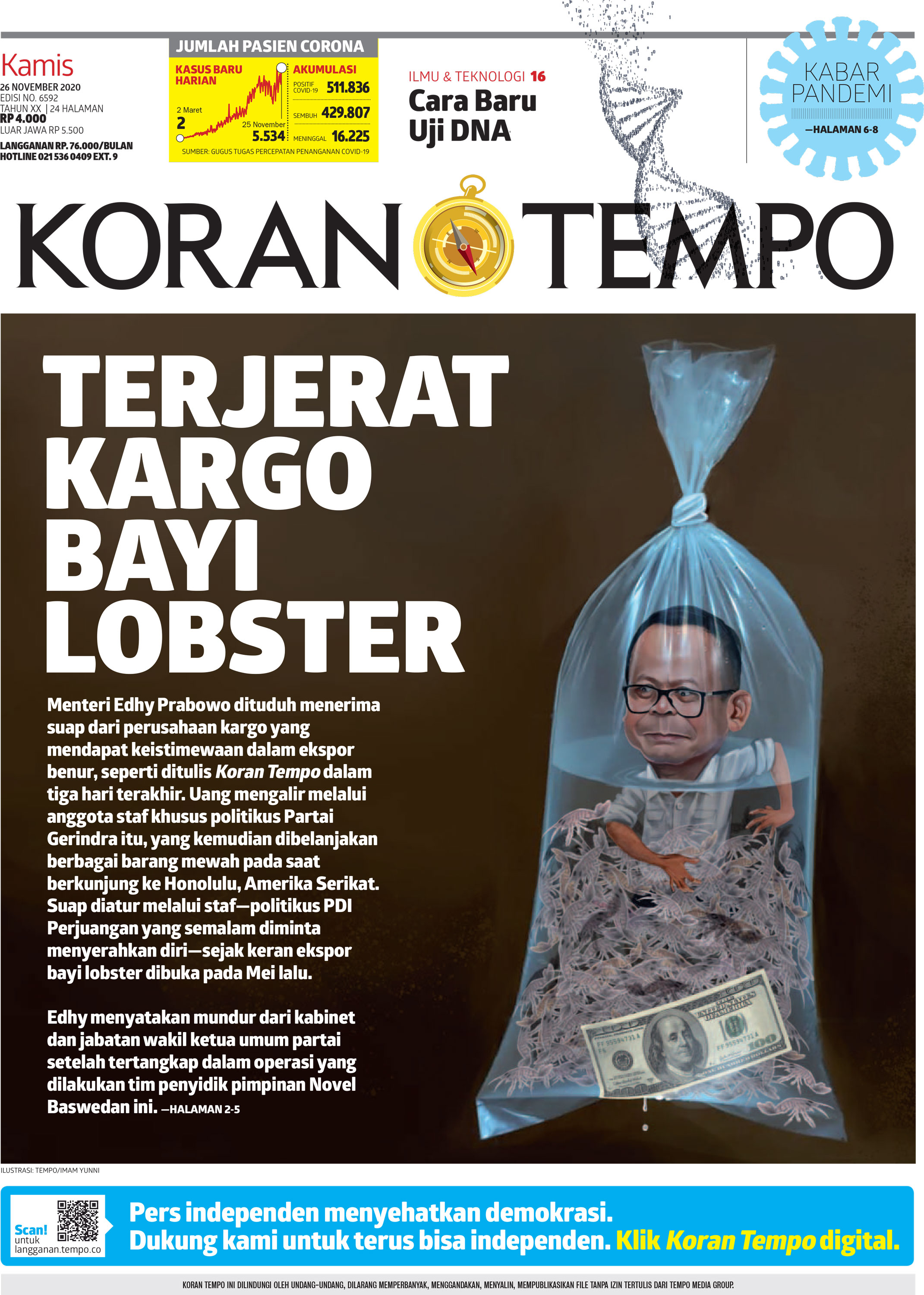 Cover Koran Tempo - Edisi 2020-11-26