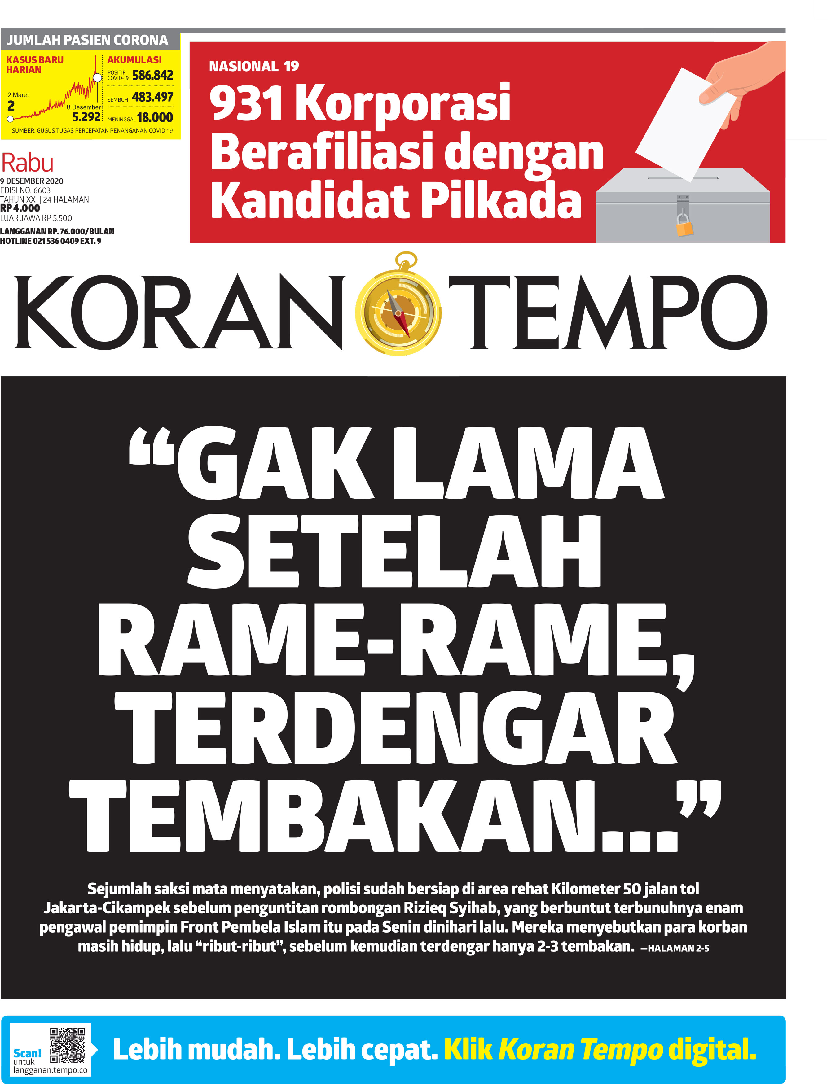 Cover Koran Tempo - Edisi 2020-12-09
