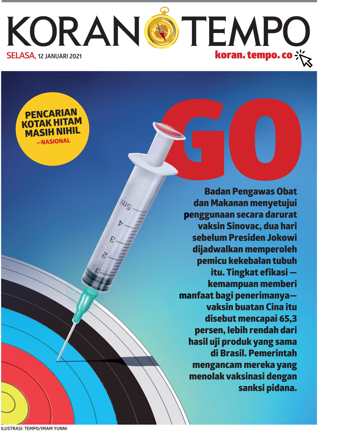 Cover Koran Tempo - Edisi 2021-01-12