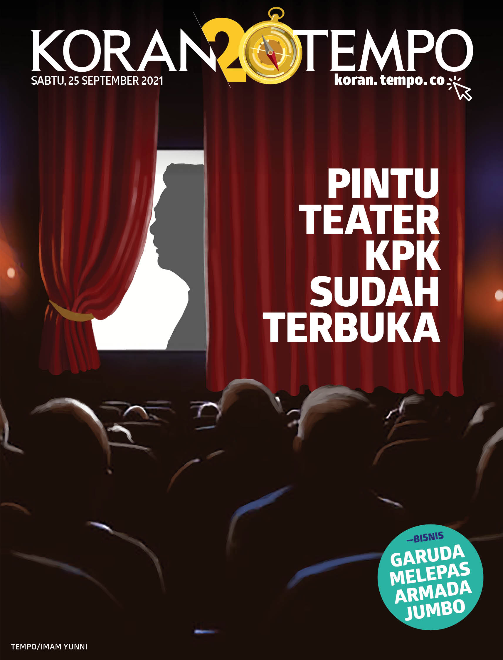 Cover Koran Tempo - Edisi 2021-09-25 - Pintu Teater KPK Sudah Terbuka