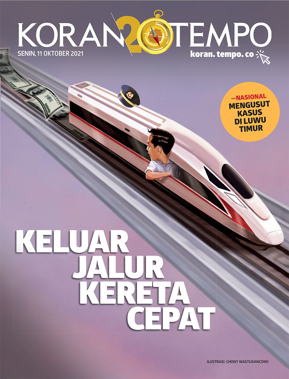 Cover Koran Tempo - Edisi 2021-10-11- Keluar Jalur Kereta Cepat