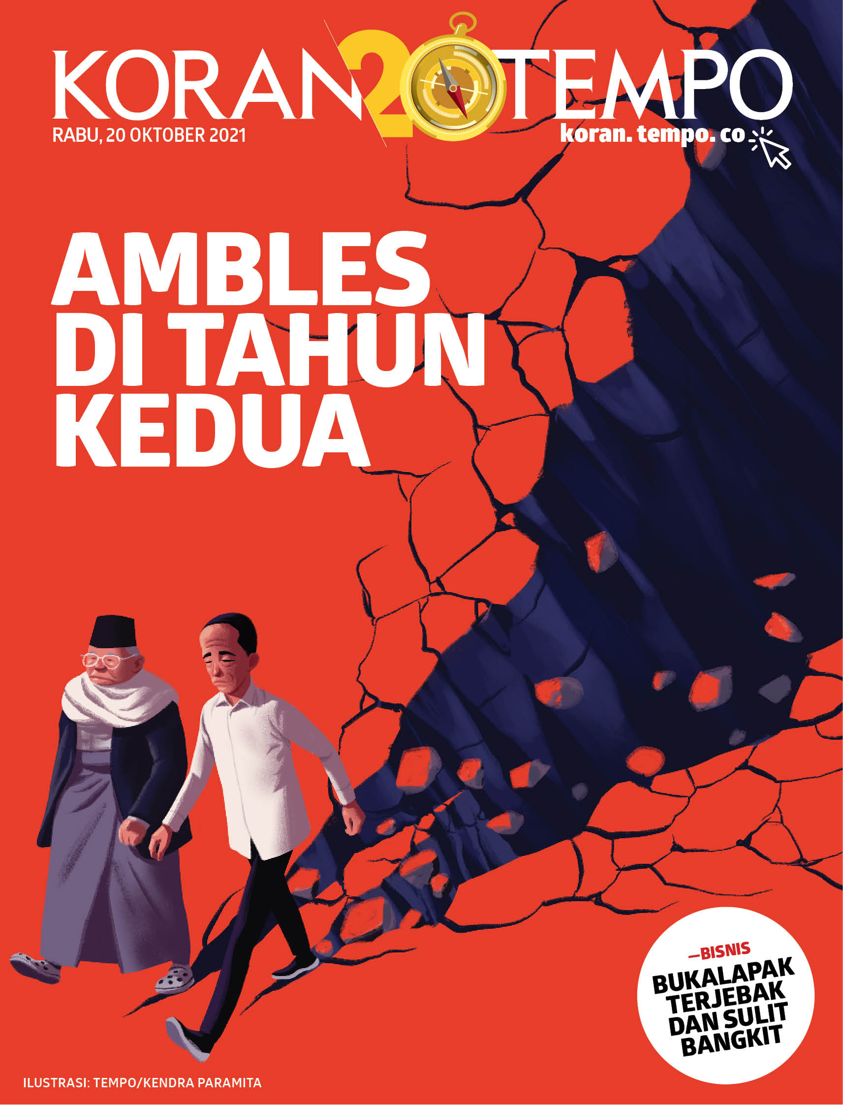 Cover Koran Tempo - Edisi 2021-10-20 -- Ambles di Tahun Kedua