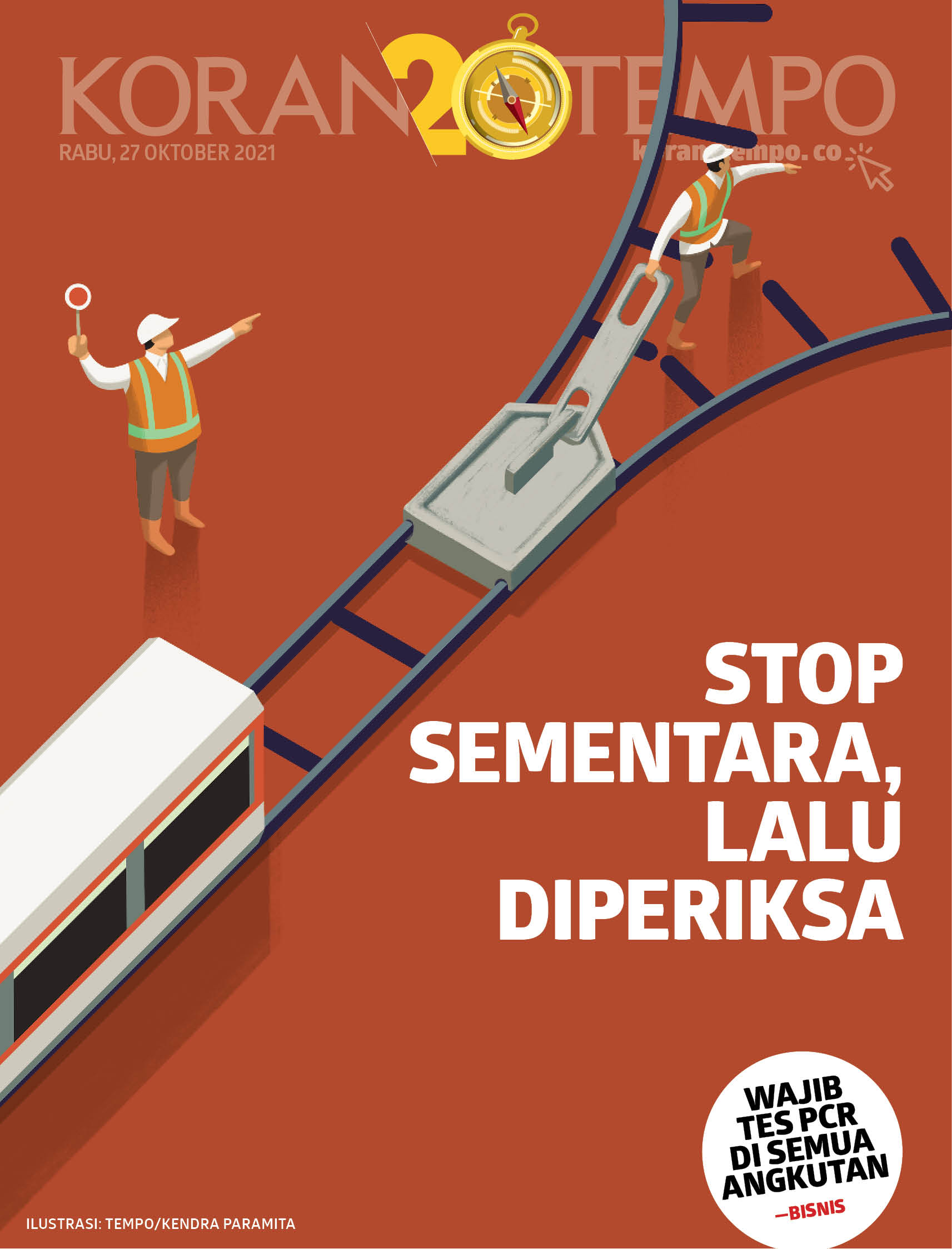 Cover Koran Tempo - Edisi 2021-10-27-Stop Sementara, LRT DIperiksa BPK