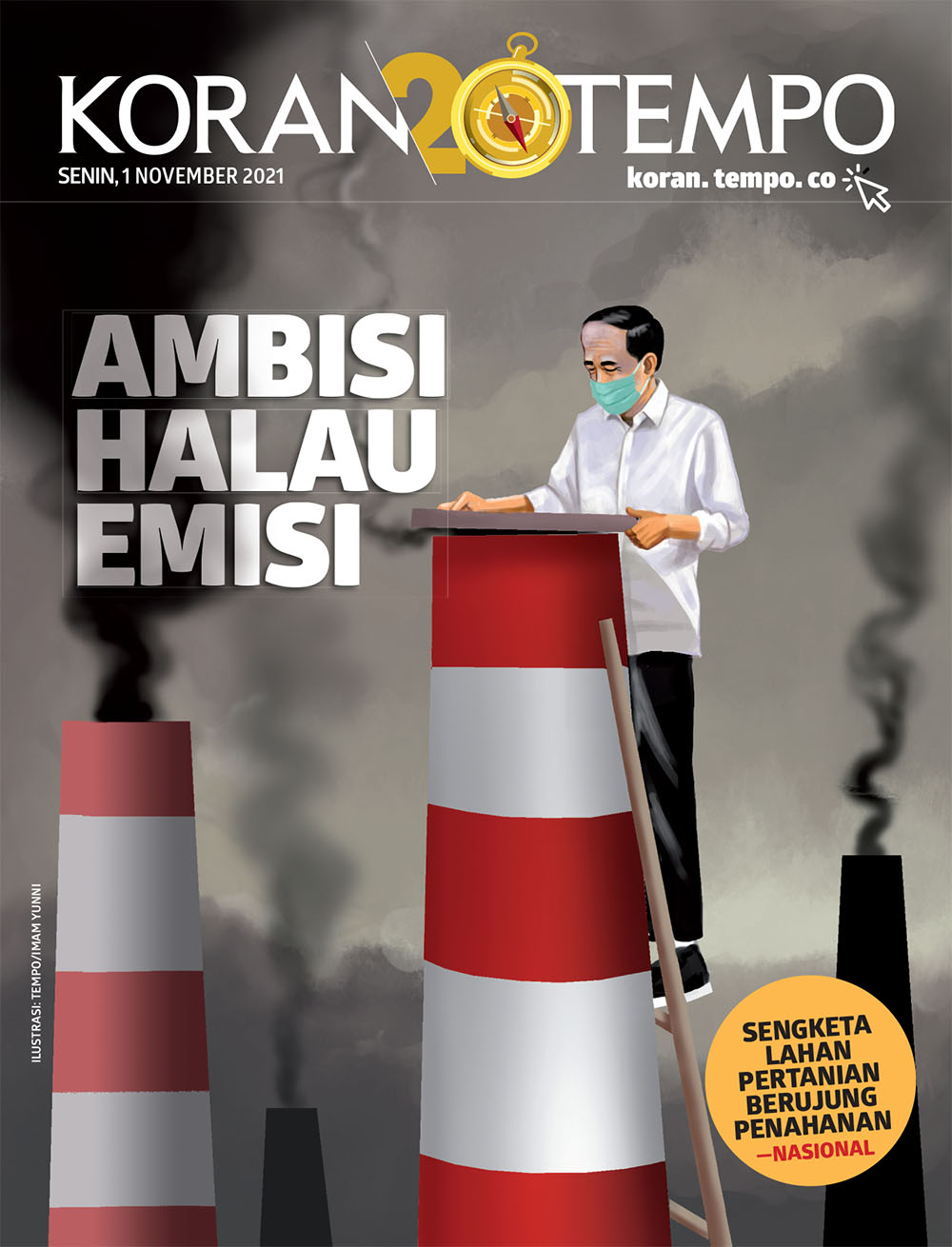 Cover Koran Tempo - Edisi 2021-11-01 - Ambisi Halau Emisi