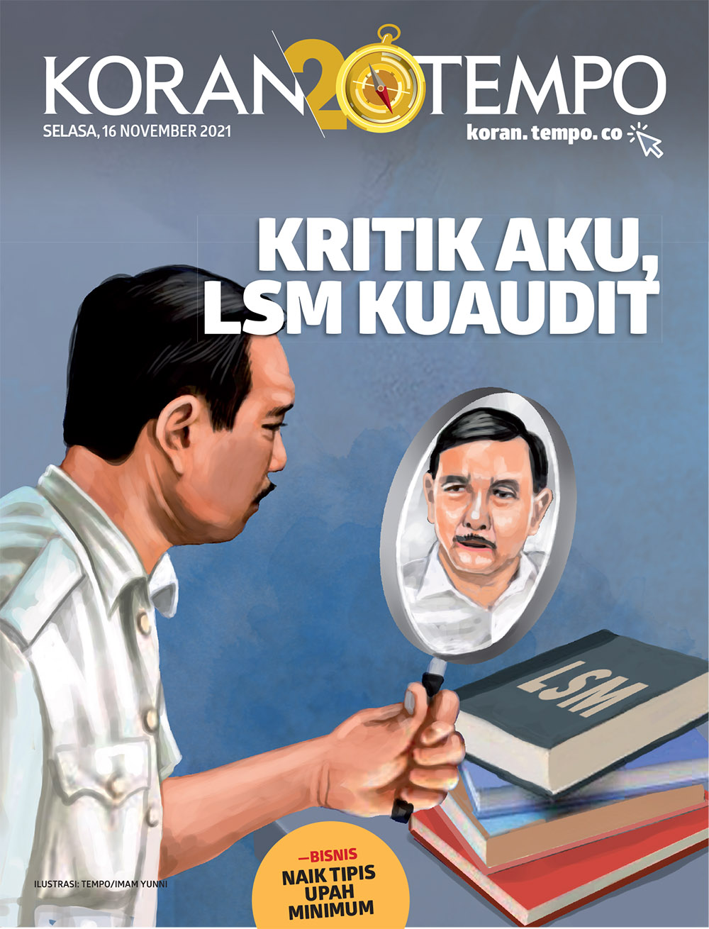 Cover Koran Tempo - Edisi 2021-11-16-Kritik Aku. LSM Kuaudit