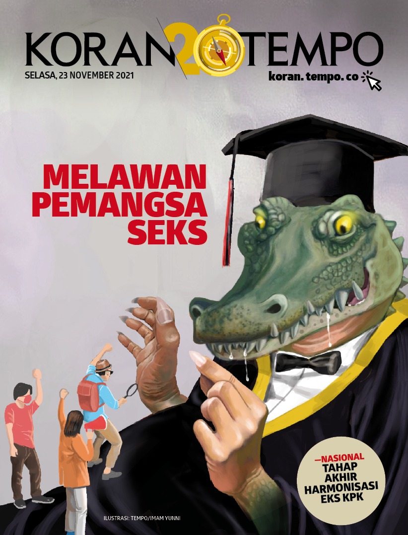 Cover Koran Tempo - Edisi 2021-11-23-Melawan Pemangsa Seks Kampus