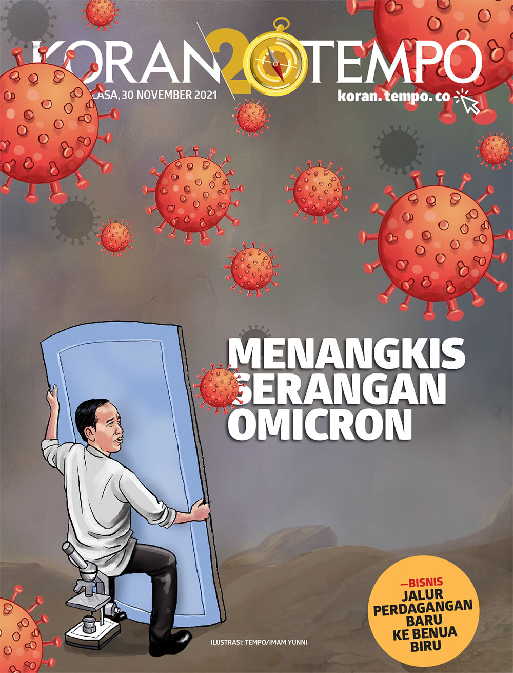 Cover Koran Tempo - Edisi 2021-11-30 -- Menangkis Serangan Omicron