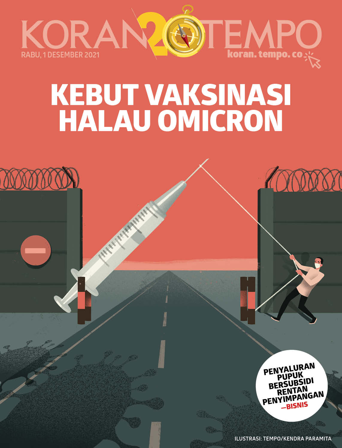 Cover Koran Tempo - Edisi 2021-12-01-Kebut Vaksinasi, Halau Omicron