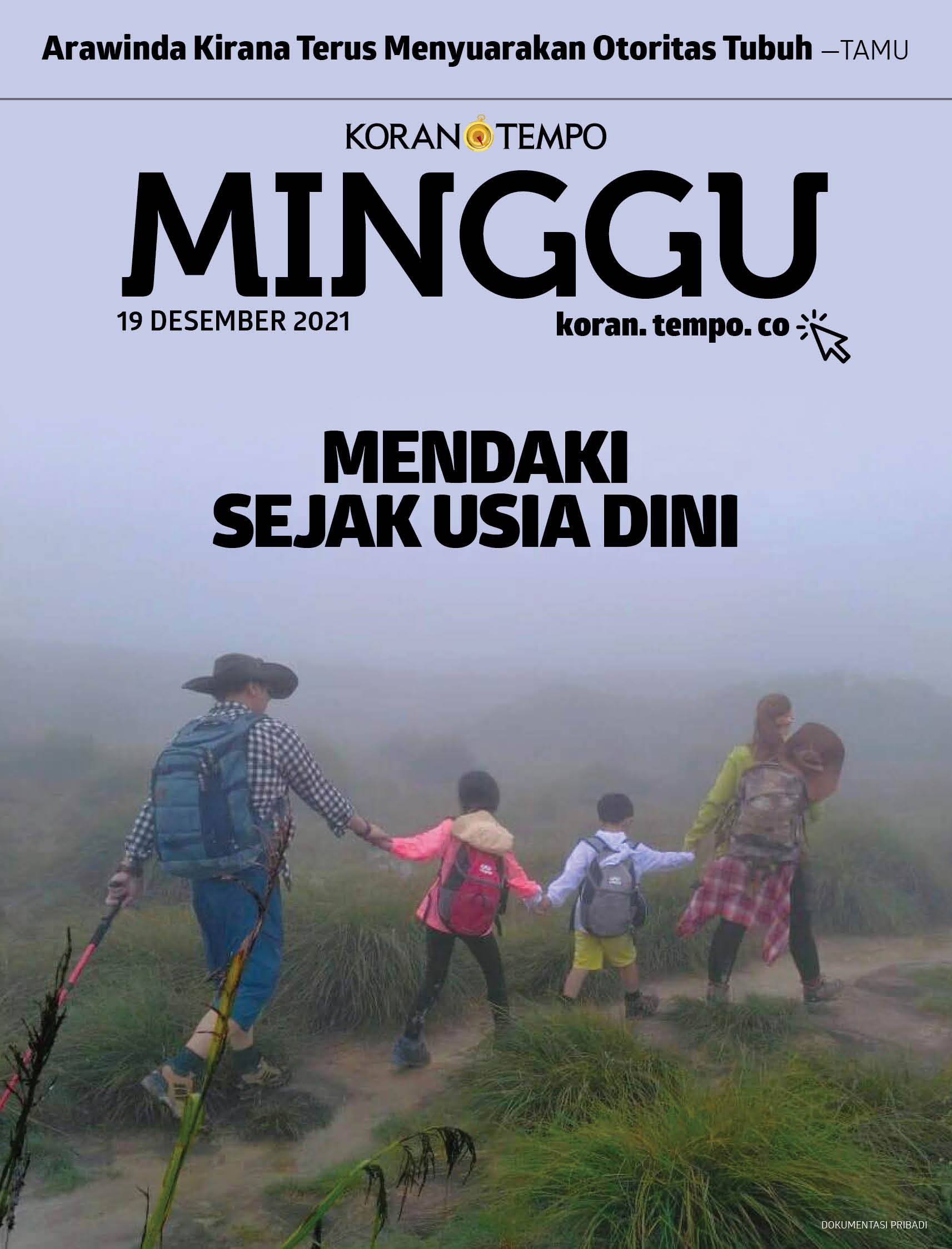 Cover Koran Tempo - Edisi 2021-12-19 --  Mendaki Sejak Usia Dini