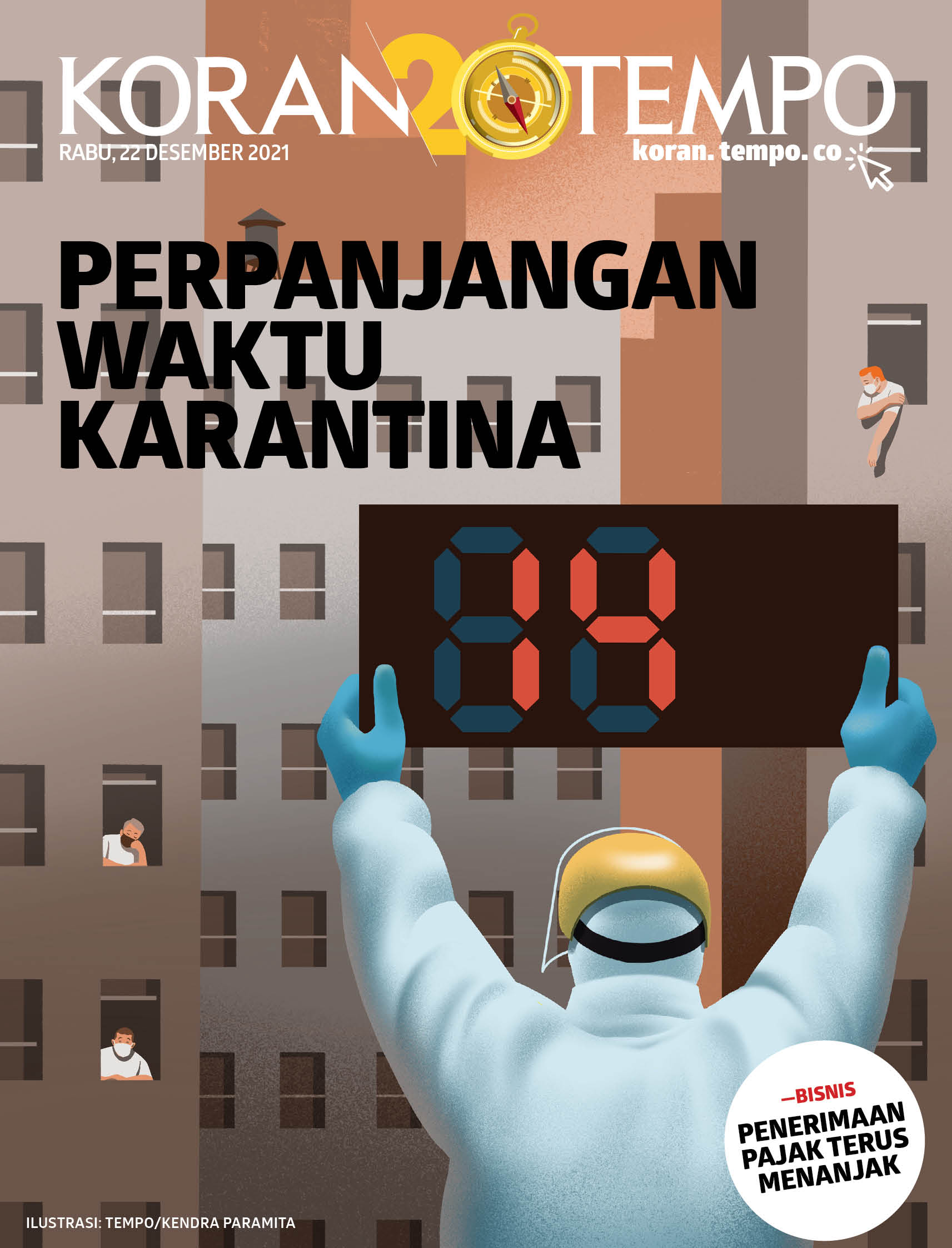 Cover Koran Tempo - Edisi 2021-12-22 -- Perpanjangan Waktu Karantina