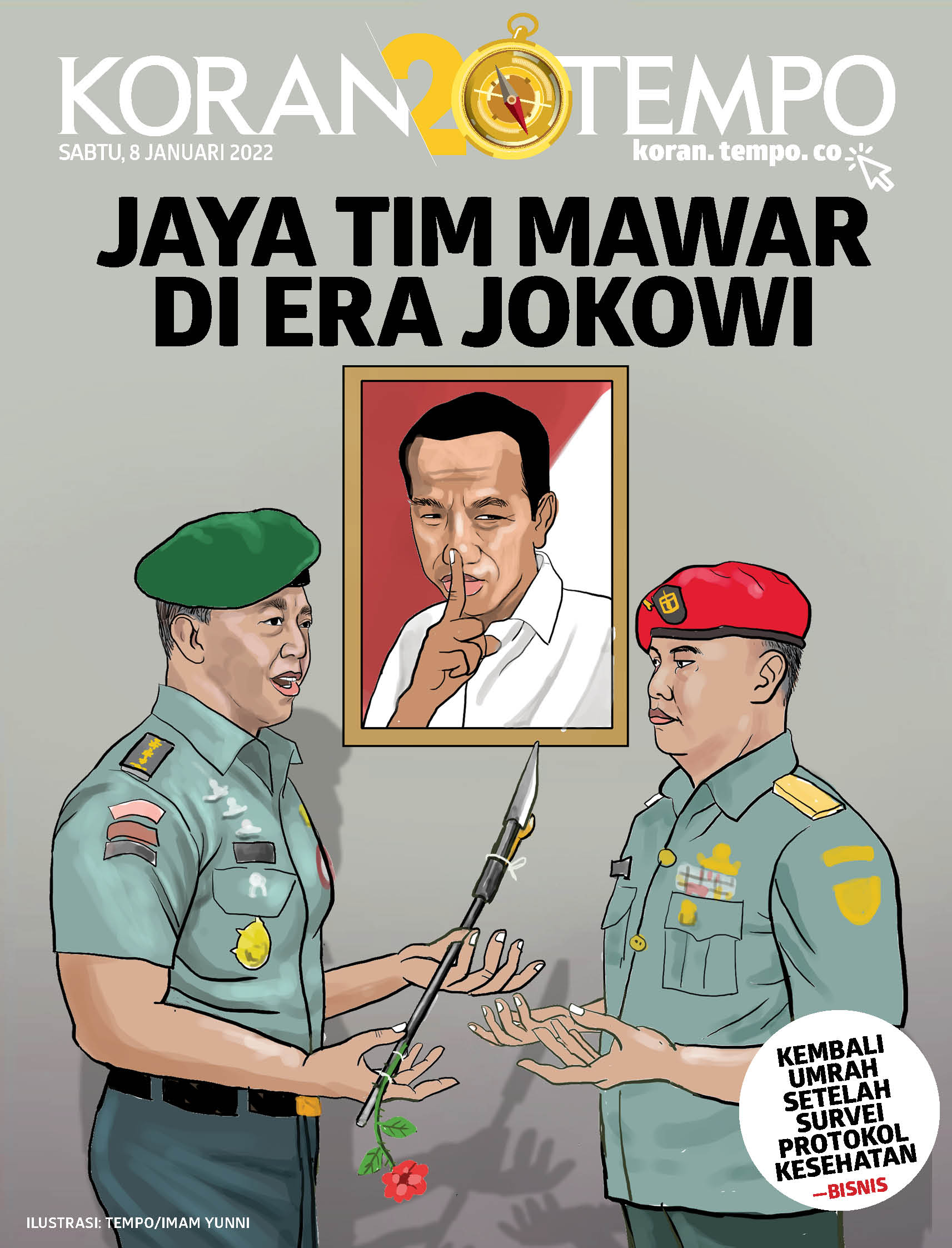 Cover Koran Tempo - Edisi 2022-01-08 -- Jaya Tim Mawar di Era Jokowi