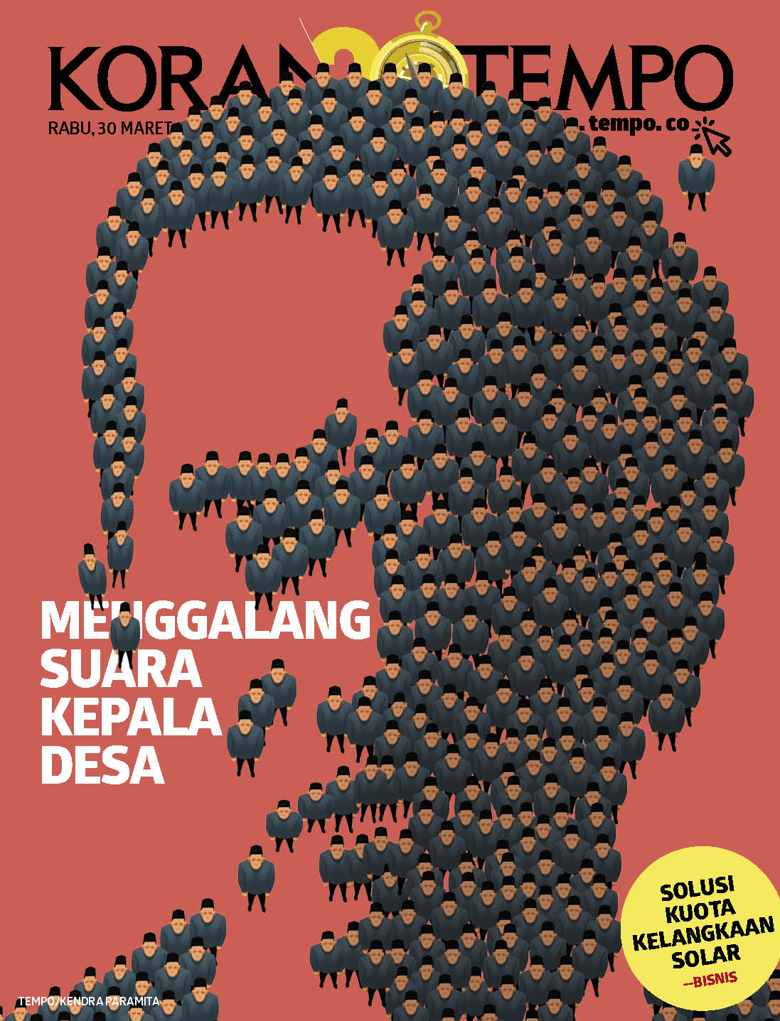Cover Koran Tempo - Edisi 2022-03-30 -- Menggalang Suara Kepala Desa