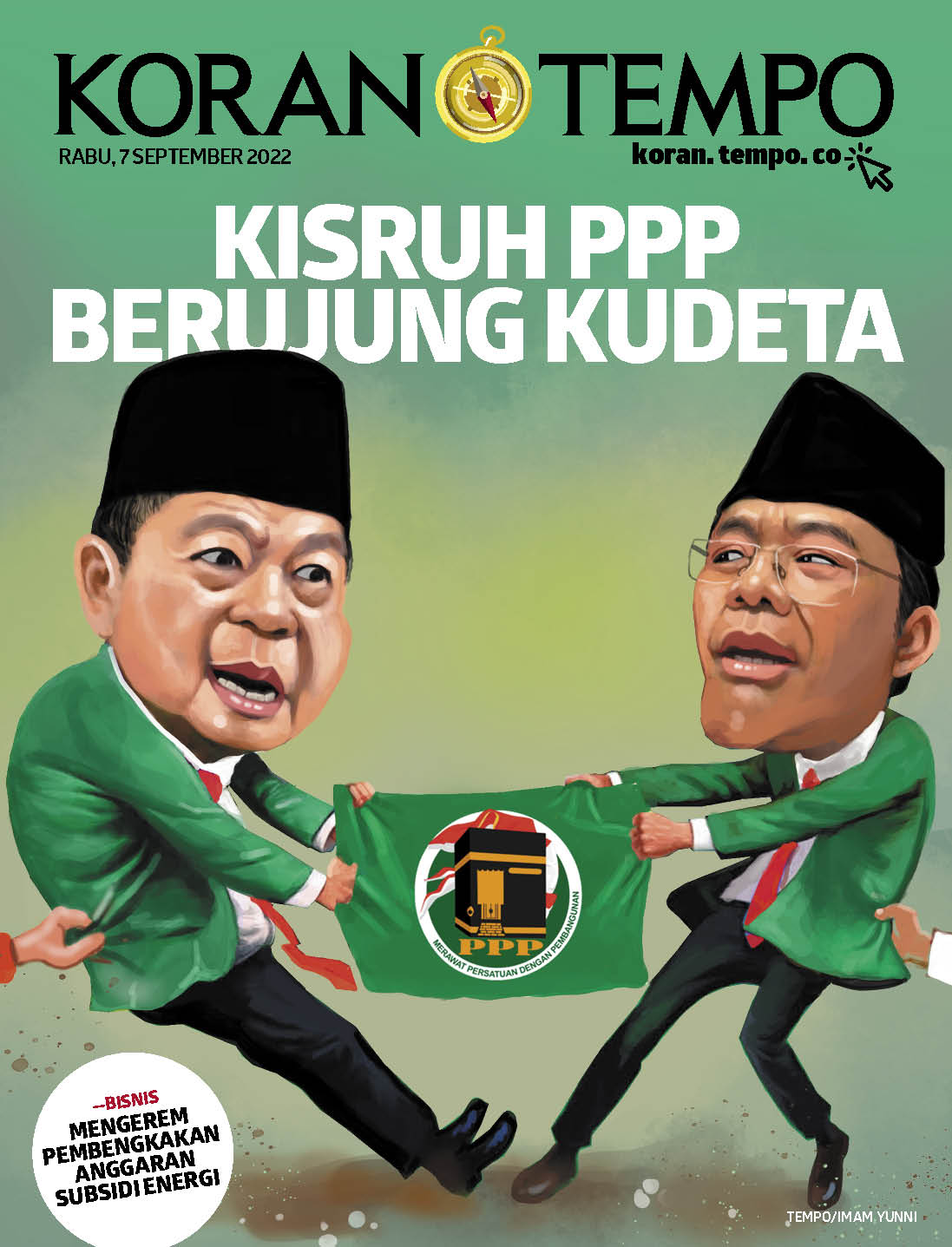 Cover Koran Tempo - Edisi 2022-09-07 -- Kisruh PPP Berujung Kudeta
