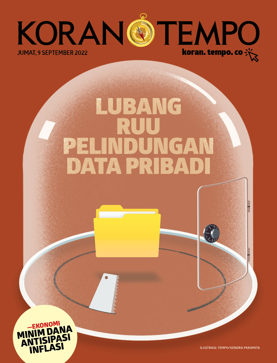 Cover Koran Tempo - Edisi 2022-09-09 -- Lubang RUU Pelindungan Data Pribadi