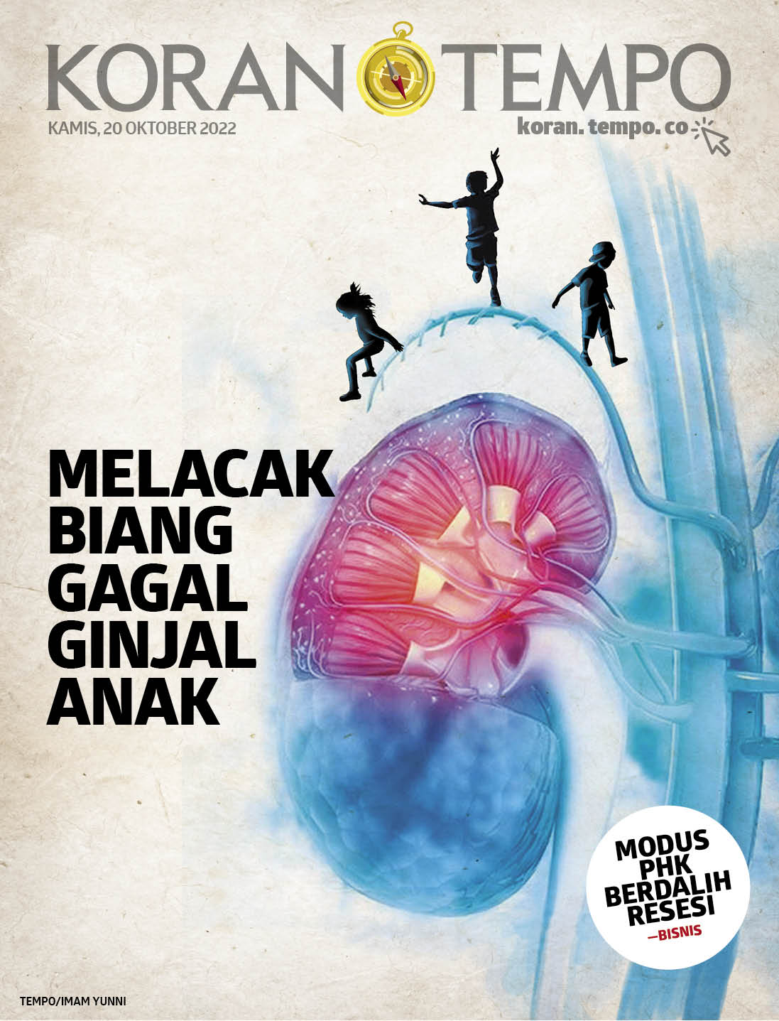 Cover Koran Tempo - Edisi 2022-10-20 -- Melacak Biang Gagal Ginjal Anak