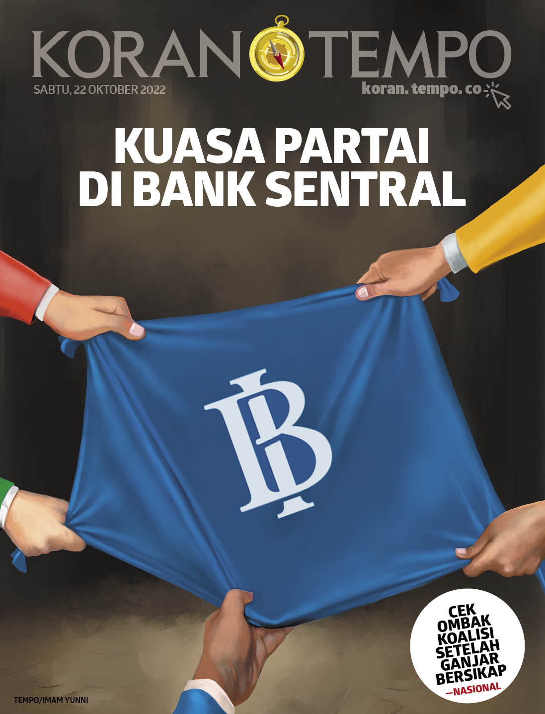 Cover Koran Tempo - Edisi 2022-10-22-Kuasa Partai di Bank Sentral