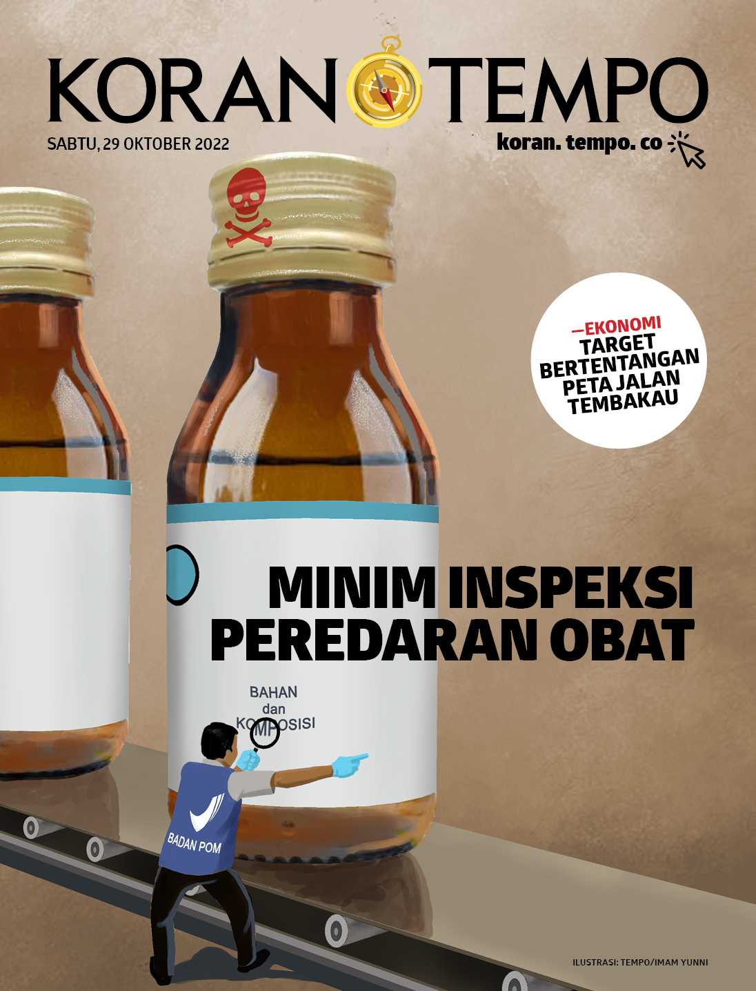 Cover Koran Tempo - Edisi 2022-10-29 -- Minim Inspeksi Peredaran Obat
