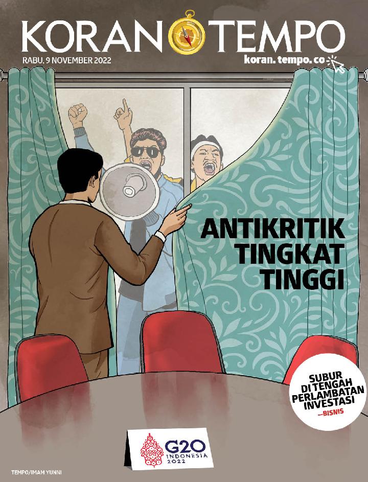 Cover Koran Tempo - Edisi 2022-11-09 -- Intimidasi Menjelang Konferensi