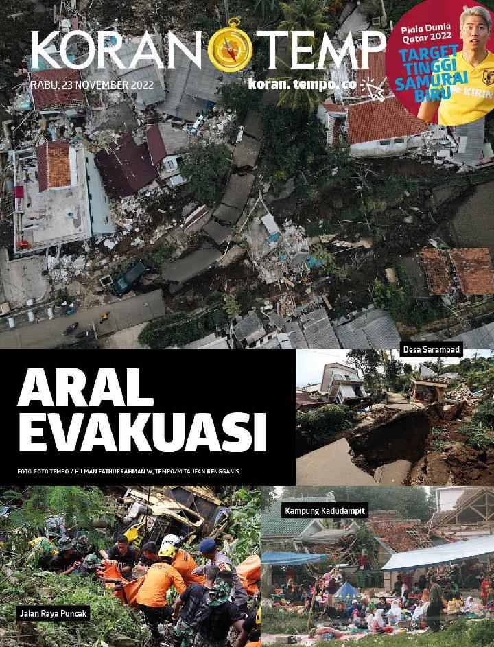 Cover Koran Tempo - Edisi 2022-11-23-Aral Evakuasi