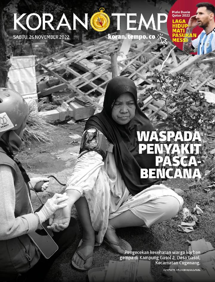 Cover Koran Tempo - Edisi 2022-11-26-Waspada Penyakit Pascabencana