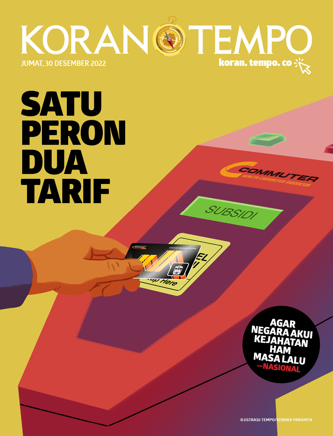 Cover Koran Tempo - Edisi 2022-12-30 -- Satu Peron Dua Tarif