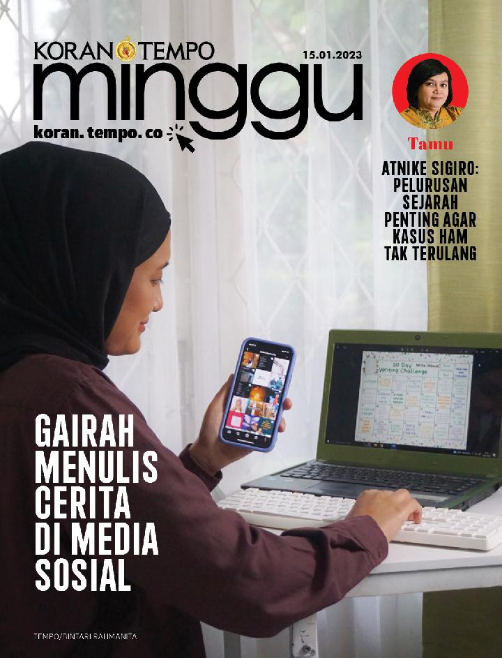 Cover Koran Tempo - Edisi 2023-01-15 -- Gairah Menulis Cerita di Media Sosial