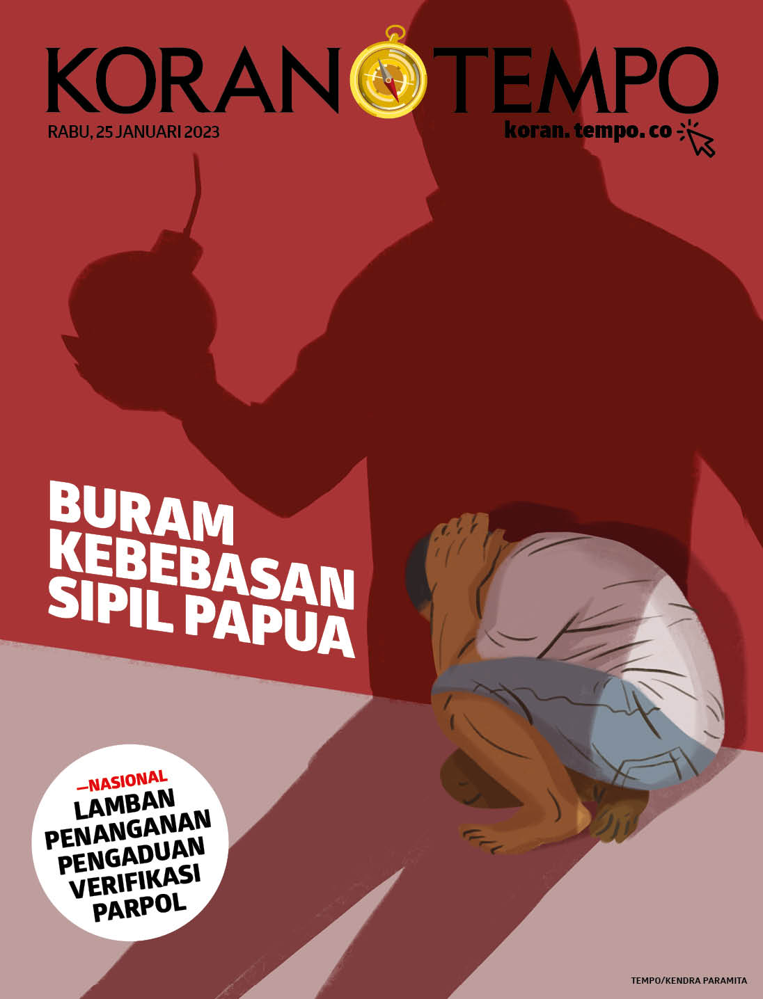 Cover Koran Tempo - Edisi 2023-01-25 -- Buram Kebebasan Sipil Papua