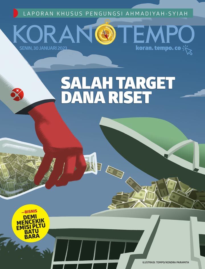 Cover Koran Tempo - Edisi 2023-01-30 -- Salah Target Dana Riset