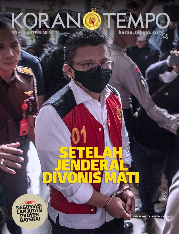 Cover Koran Tempo - Edisi 2023-02-14 -- Setelah Jenderal Divonis Mati
