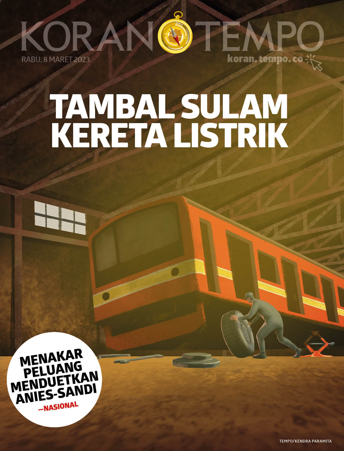 Cover Koran Tempo - Edisi 2023-03-08 -- Tambal Sulam Kereta Listrik