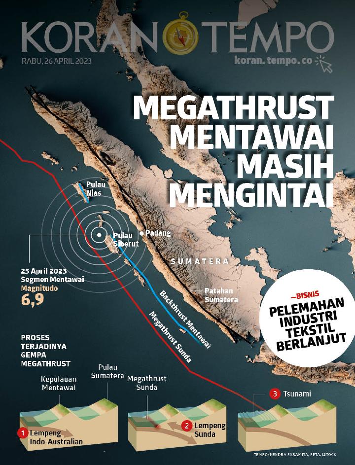 Cover Koran Tempo - Edisi 2023-04-26-Megathrust Mentawai Masih Mengintai