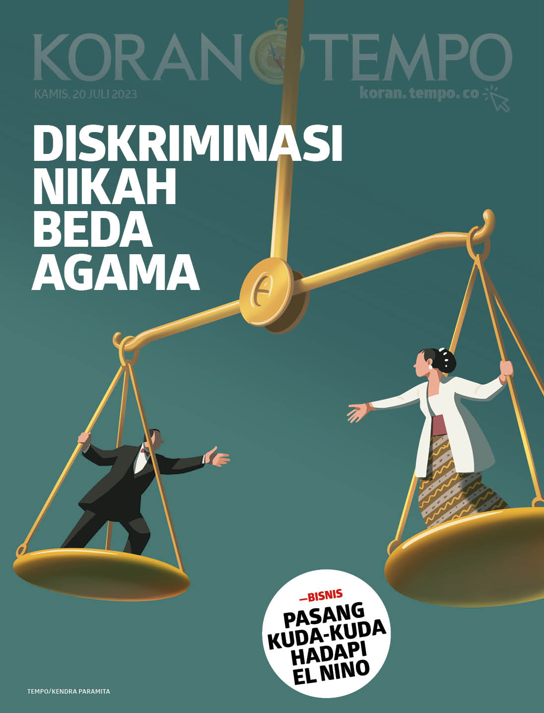 Cover Koran Tempo - Edisi 2023-07-20 -- Diskriminasi Nikah Beda Agama