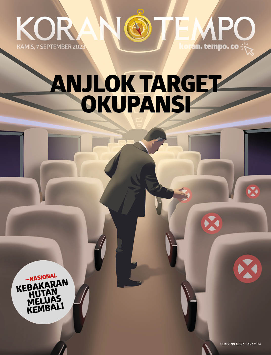 Cover Koran Tempo - Edisi 2023-09-07 -- Anjlok Target Okupansi
