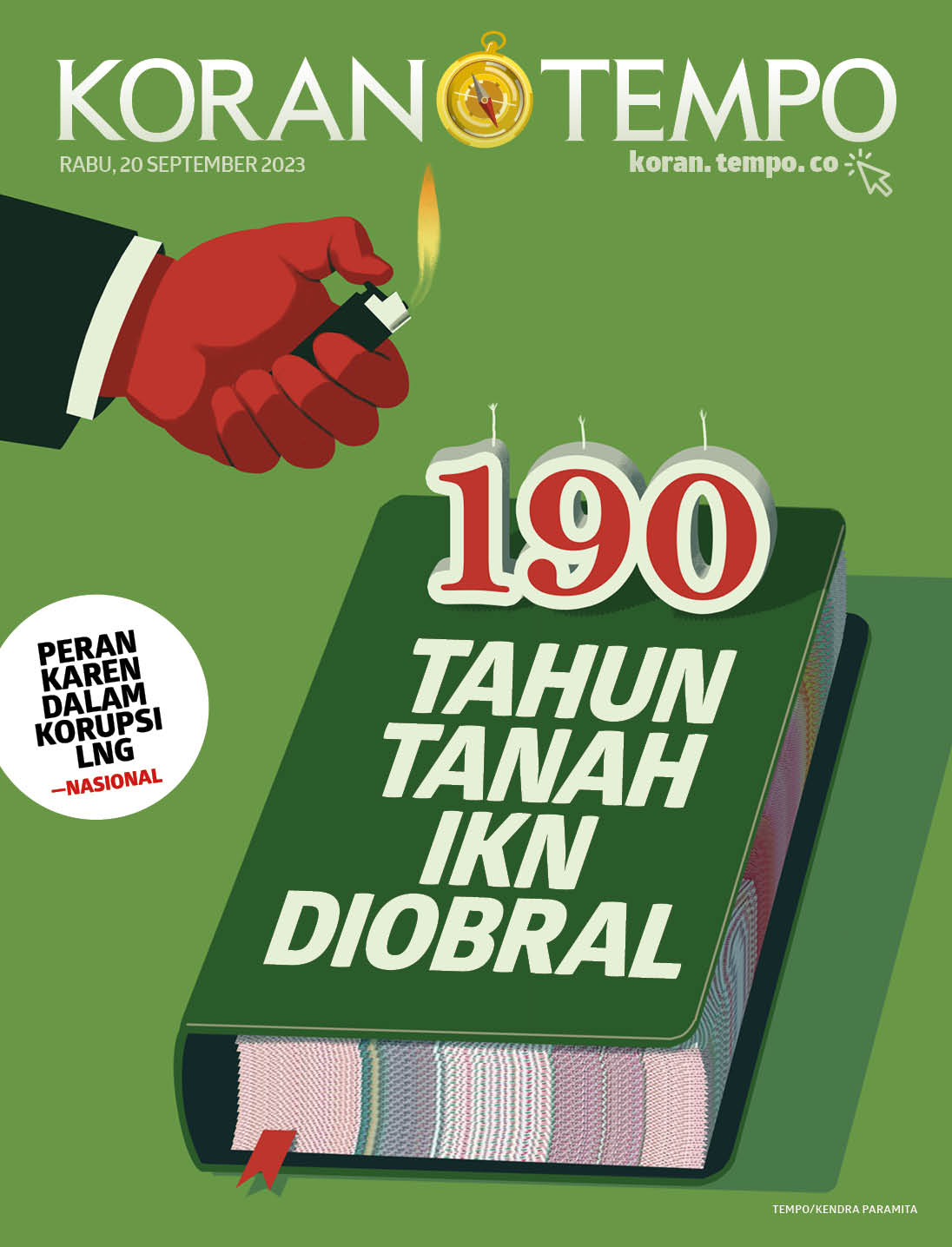 Cover Koran Tempo - Edisi 2023-09-20 -- 190 Tahun Tanah IKN Diobral