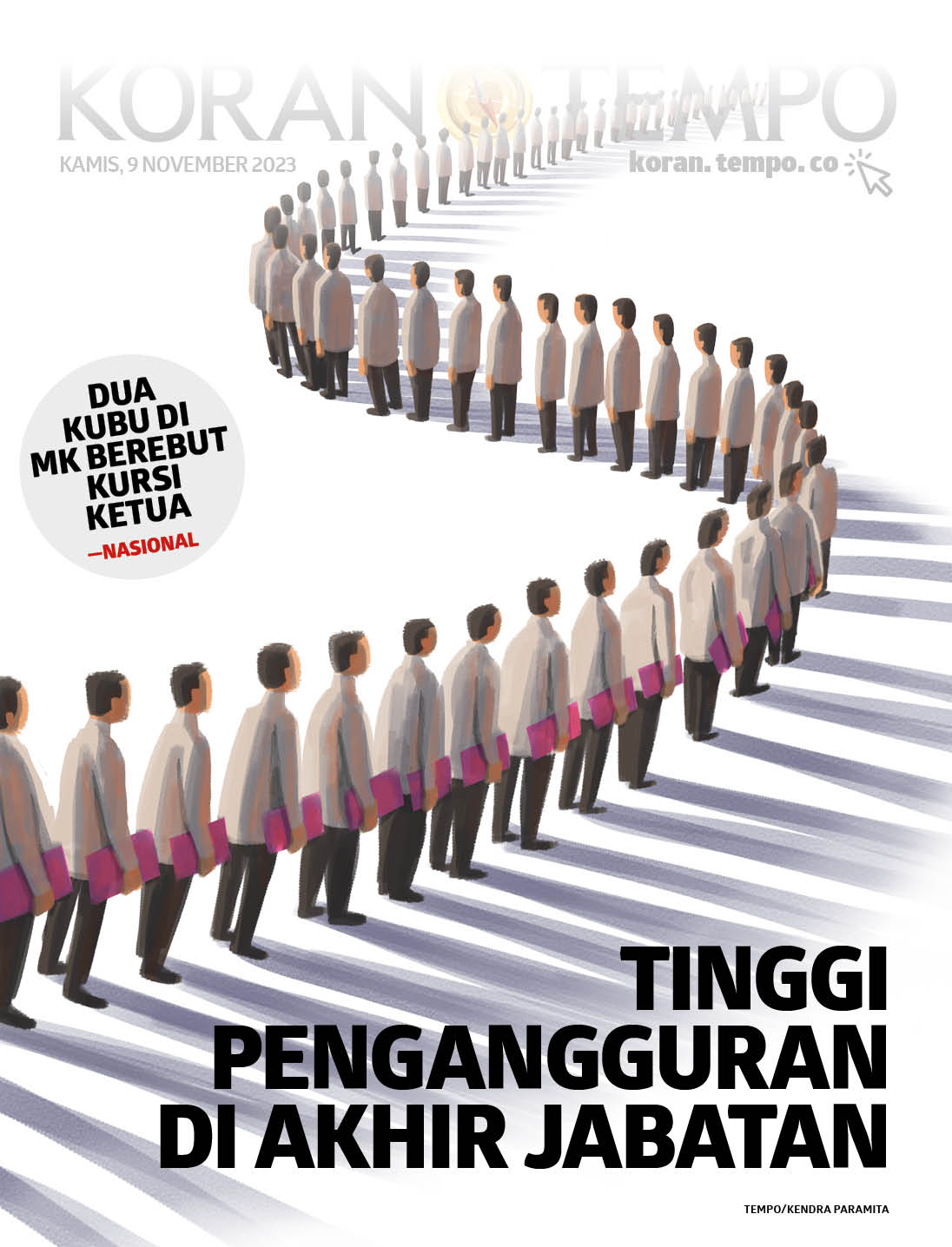 Cover Koran Tempo - Edisi 2023-11-09 -- Tinggi Pengangguran di Akhir Jabatan