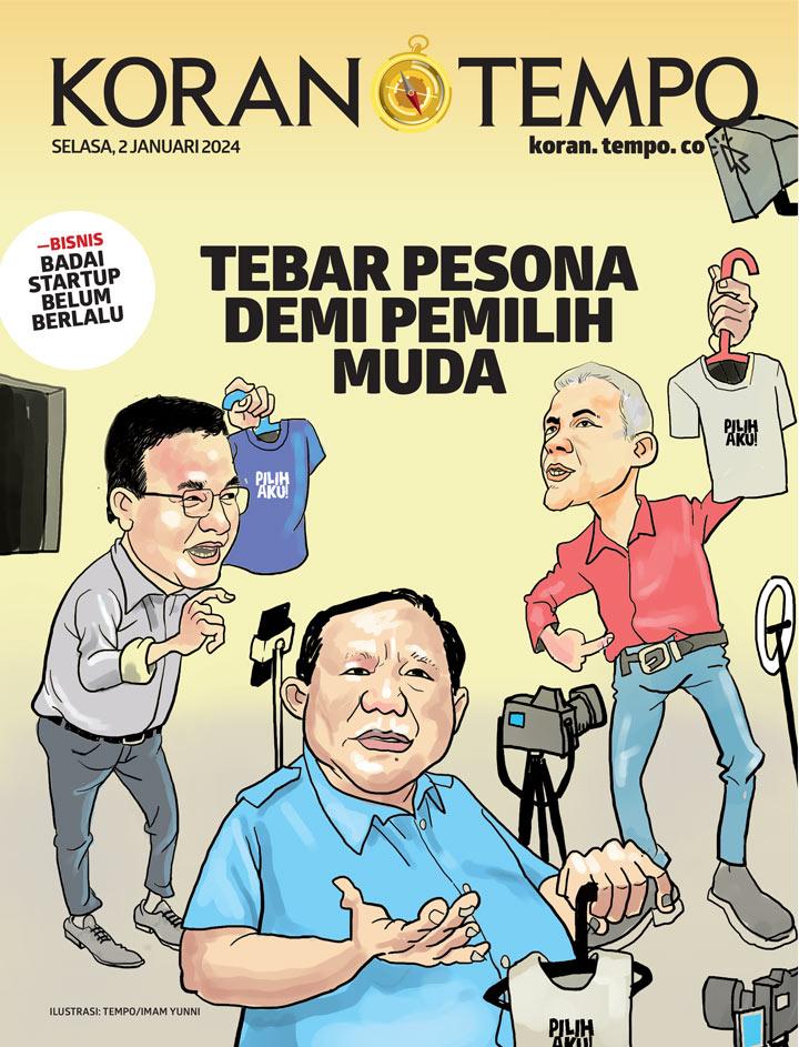 Cover Koran Tempo - Edisi 2024-01-02 -- Tebar Pesona demi Pemilih Muda