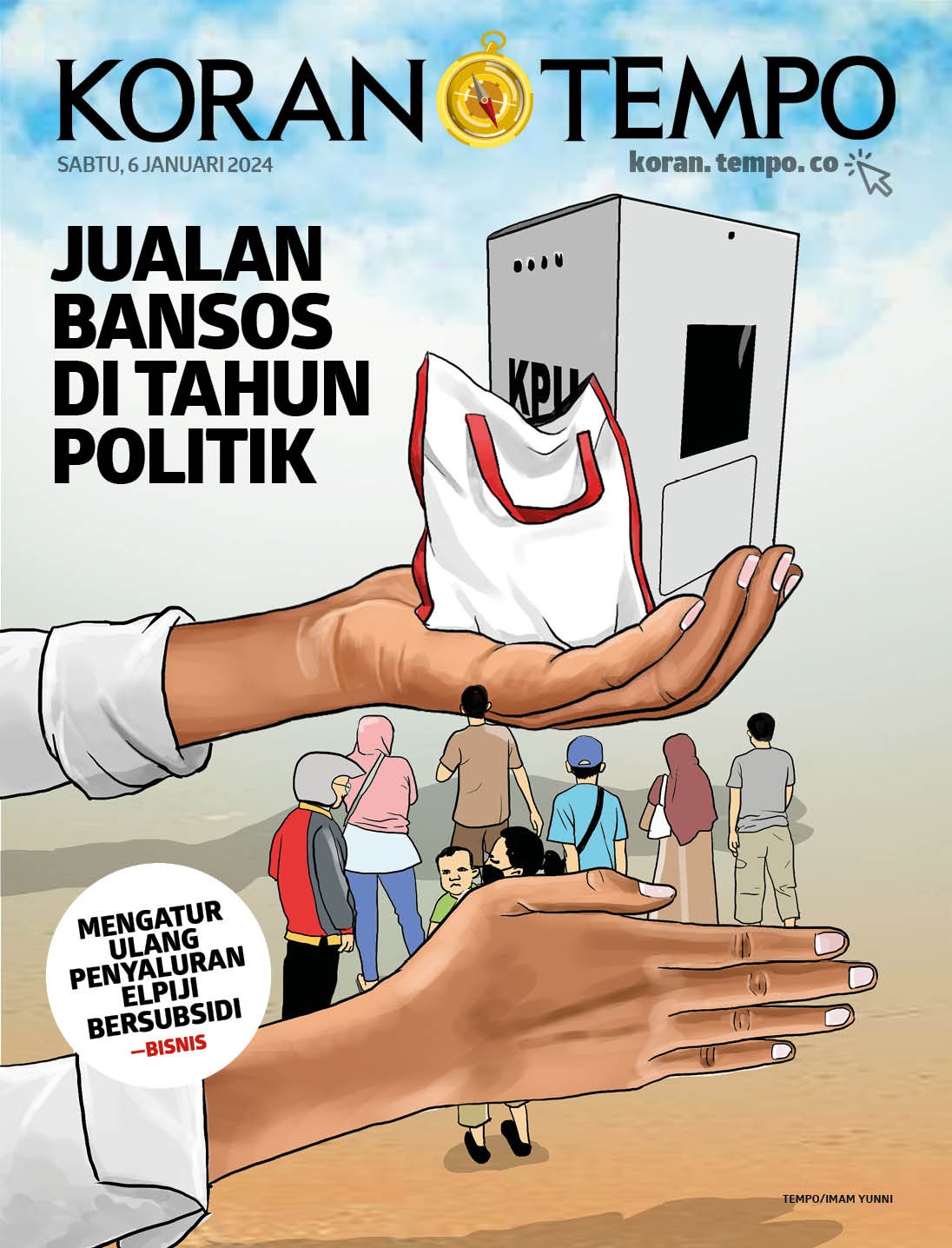 Cover Koran Tempo - Edisi 2024-01-06 -- Jualan Bansos di Tahun Politik