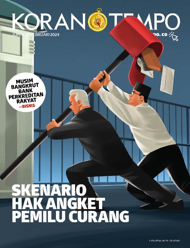 Cover Koran Tempo - Edisi 2024-02-23 -- Skenario Hak Angket Pemilu Curang