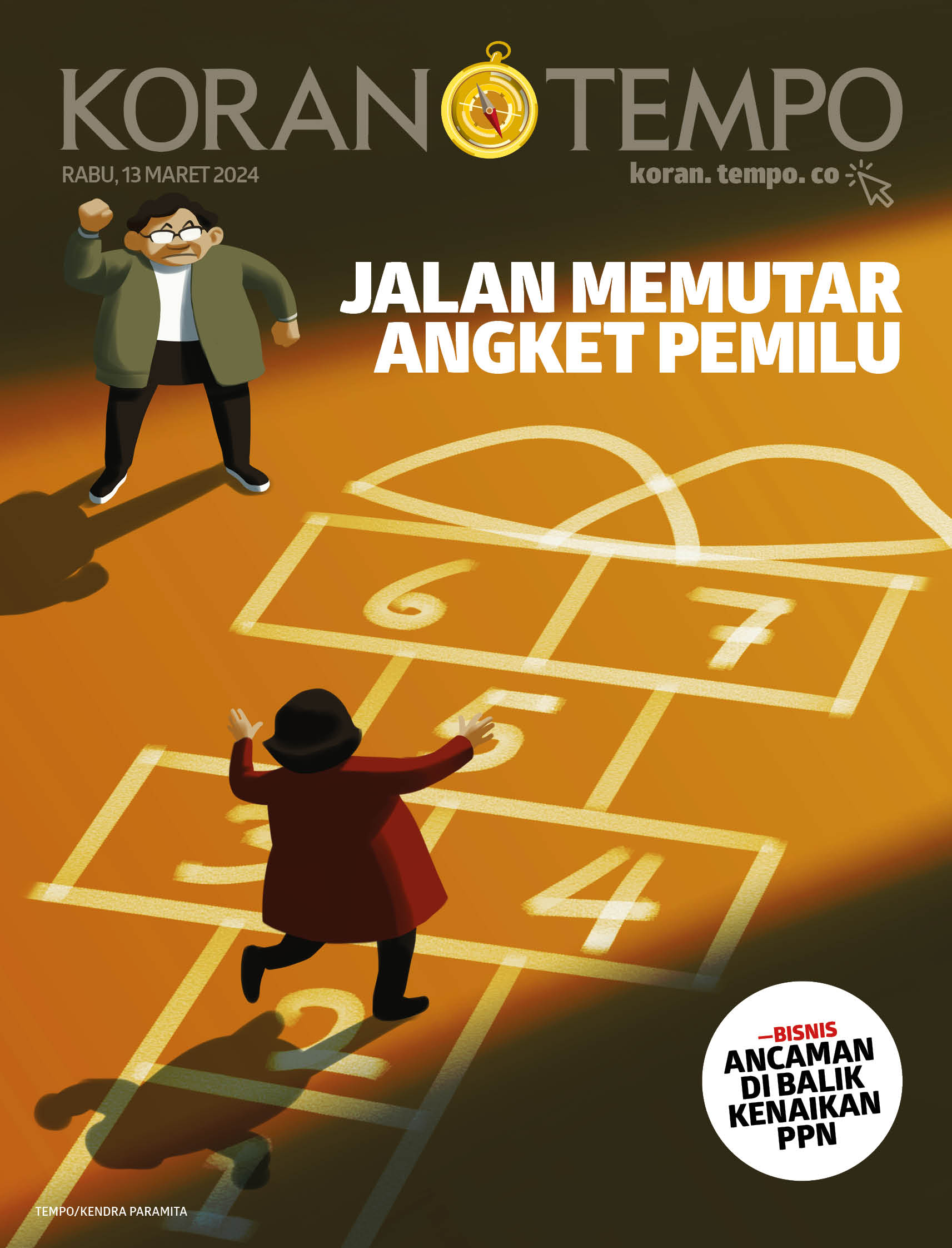 Cover Koran Tempo - Edisi 2024-03-13 -- Jalan Memutar Angket Pemilu