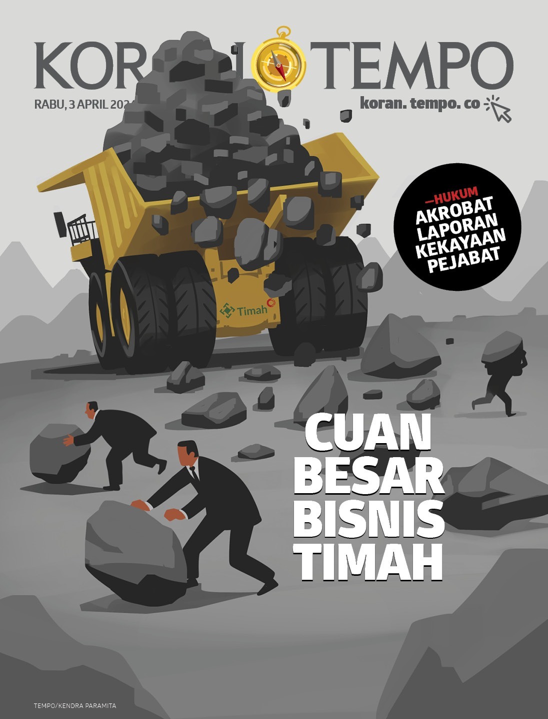 Cover Koran Tempo - Cuan Besar Bisnis Timah