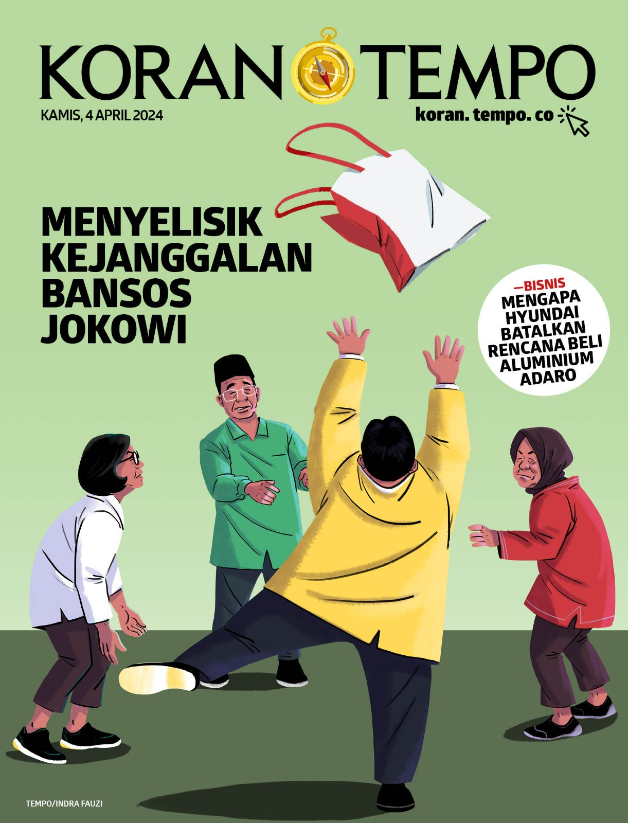 Cover Koran Tempo - Menyelisik Kejanggalan Bansos Jokowi