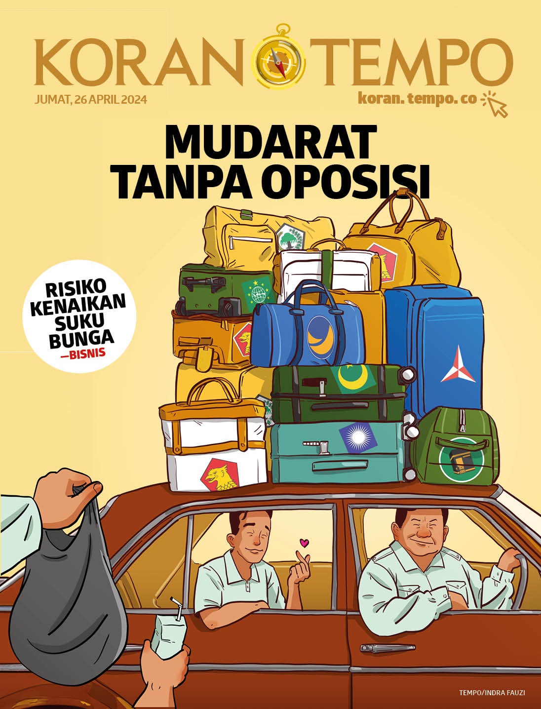 Cover Koran Tempo - Mudarat Tanpa Oposisi