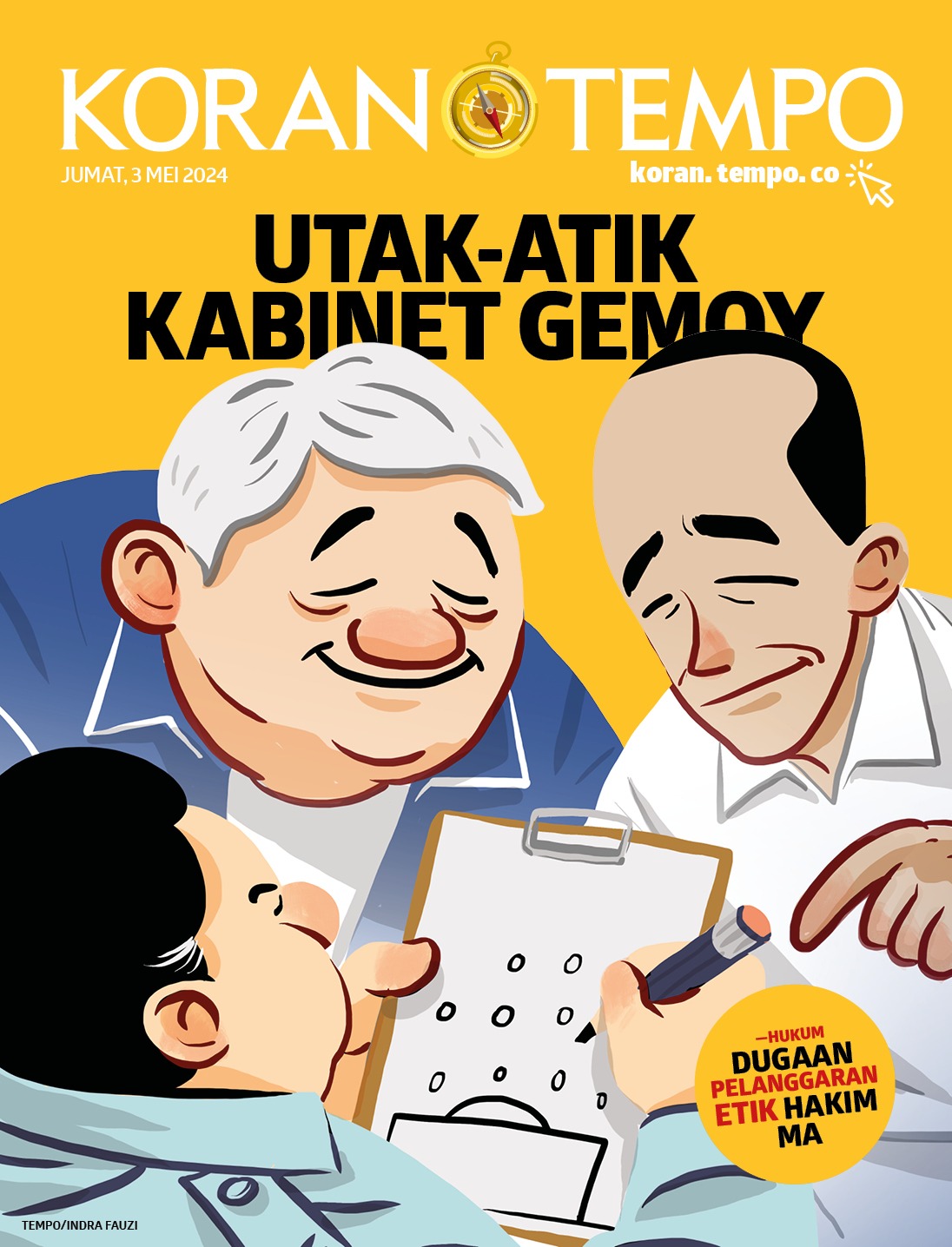 Cover Koran Tempo - Utak-Atik Kabinet Gemoy