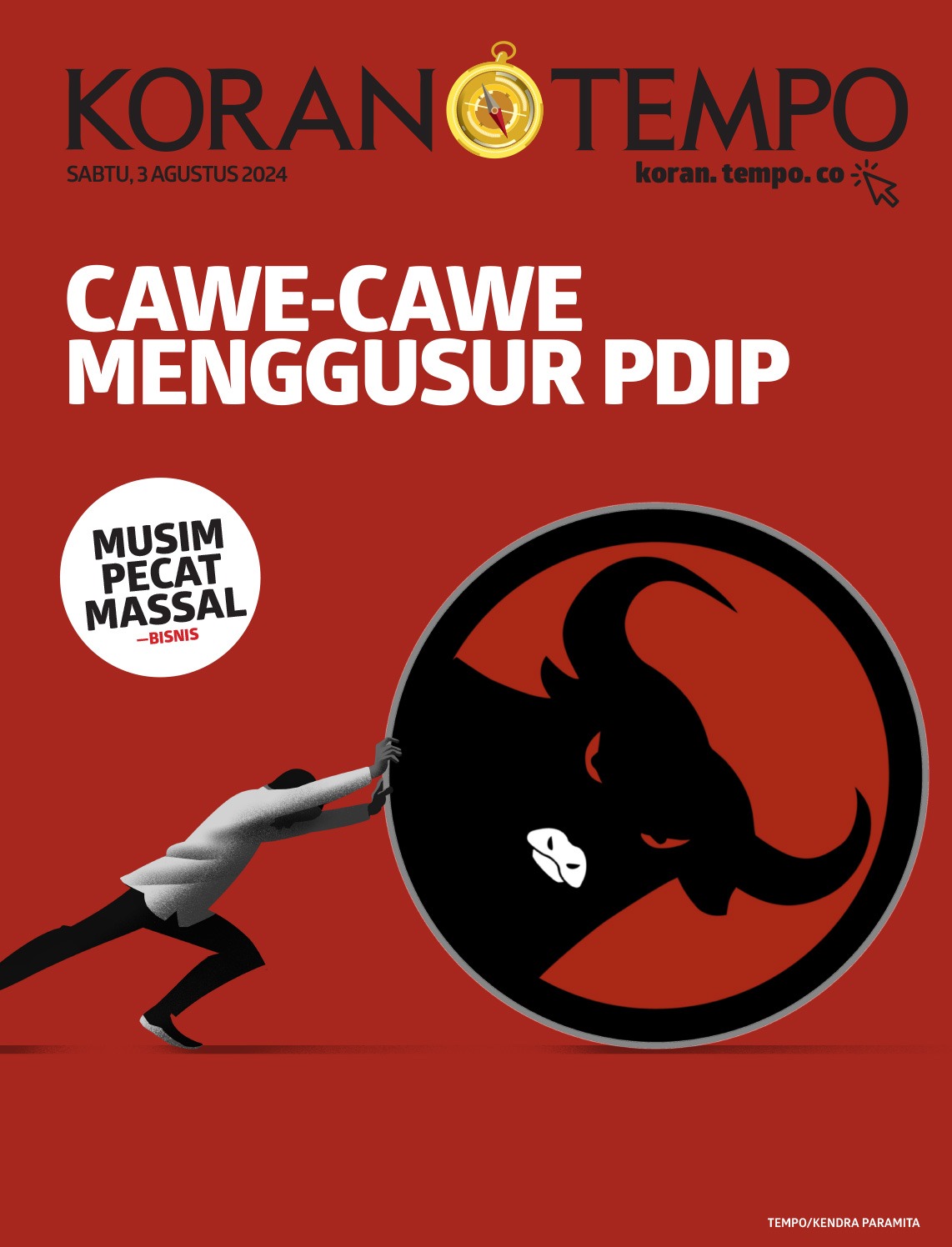 Cover Koran Tempo - Edisi 2024-08-03 Cawe-cawe Menggusur PDIP