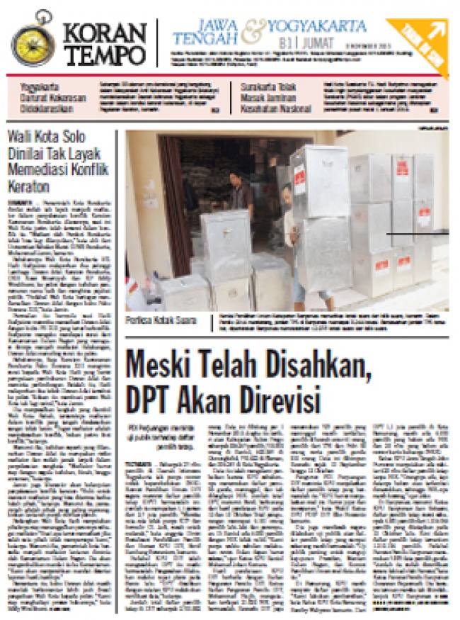 Meski Telah Disahkan Dpt Akan Direvisi Koran Tempo Co
