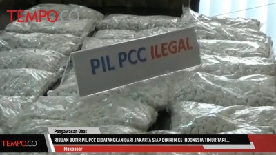 Pil PCC yang disita BPOM Sulawesi Selatan. IQBAL LUBIS