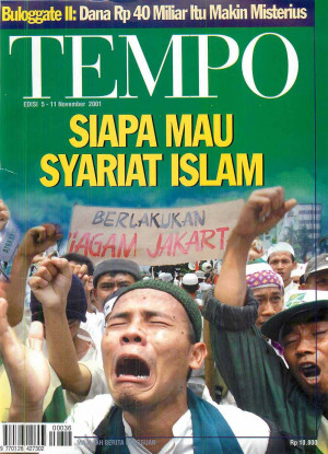 Cover Majalah Tempo - Edisi 2001-11-11